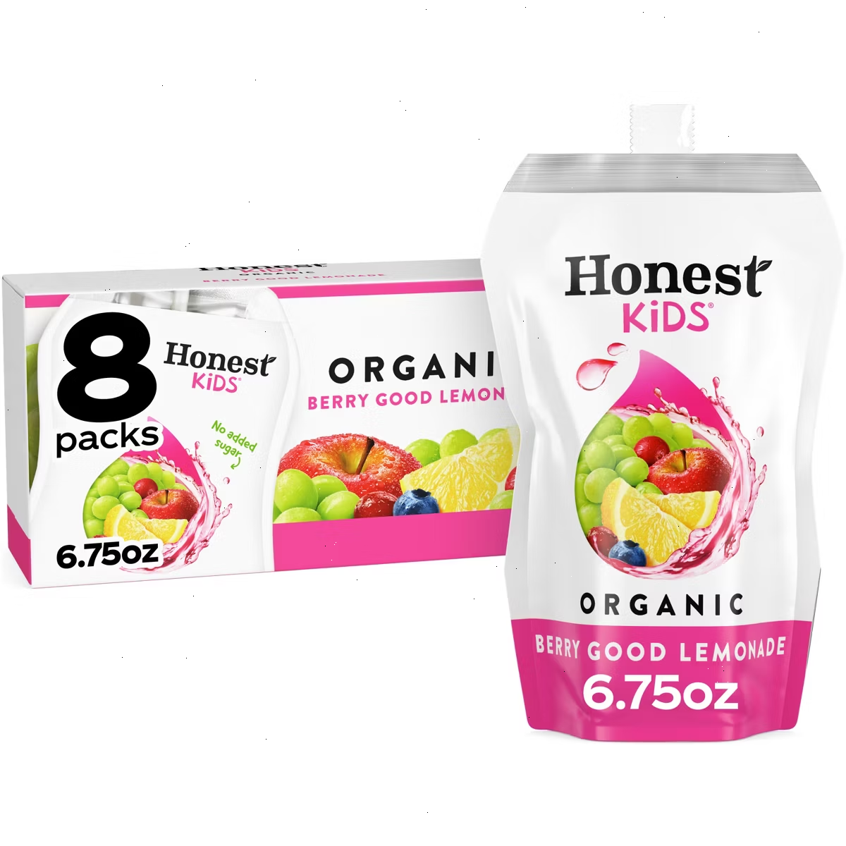 Honest Kids Berry Berry Good Lemonade Organic Juice Drinks - 8pk/6.75 fl oz Pouches